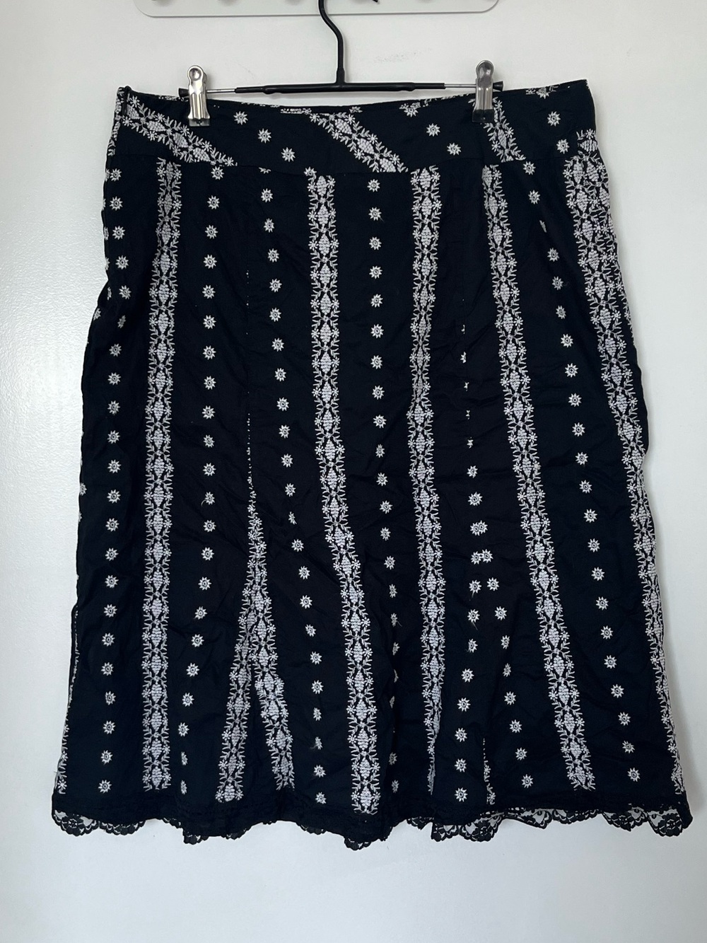boho embroidered midi skirt